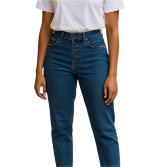 ABERCROMBIE & FITCH Curve Love The Mom High Rise Jeans Mid Wash Button Fly 29/8R - Picture 1 of 12